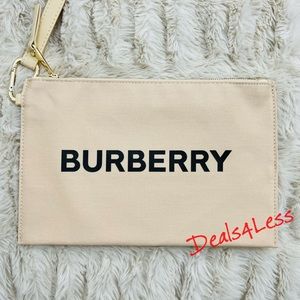 Burberry Wristlet Pouch Zippered Case with carry Handle